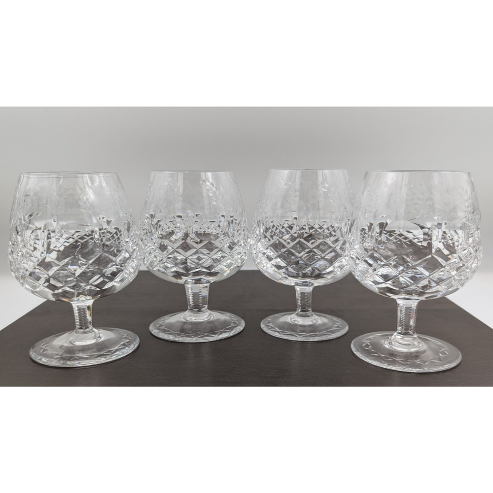 (4) Rogaska Gallia 5 1/4” Crystal Cognac Brandy Snifter Stem Glasses Barware Lot